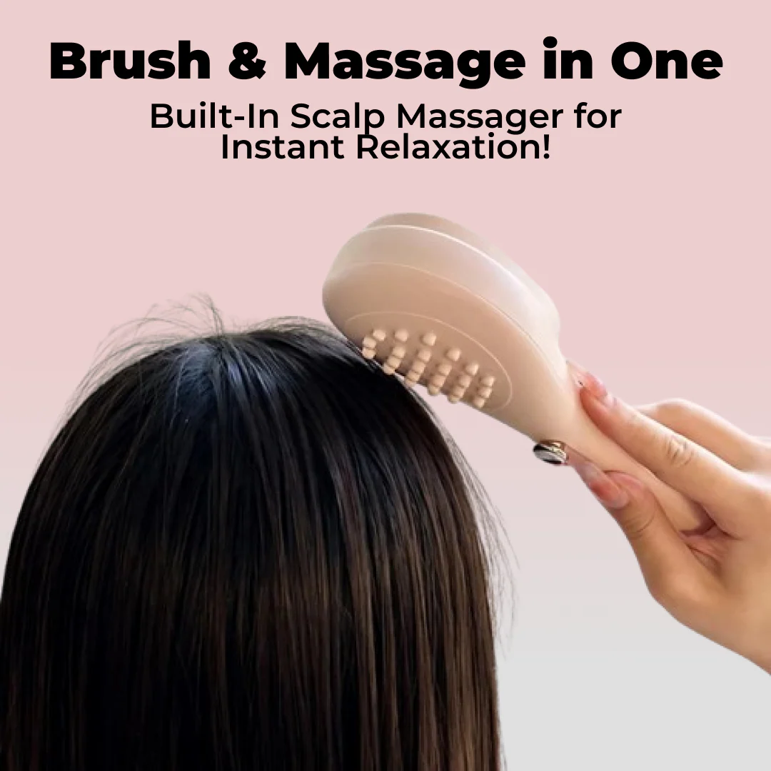Self-Cleaning Hairbrush and Built-In Scalp Massager - Image 2
