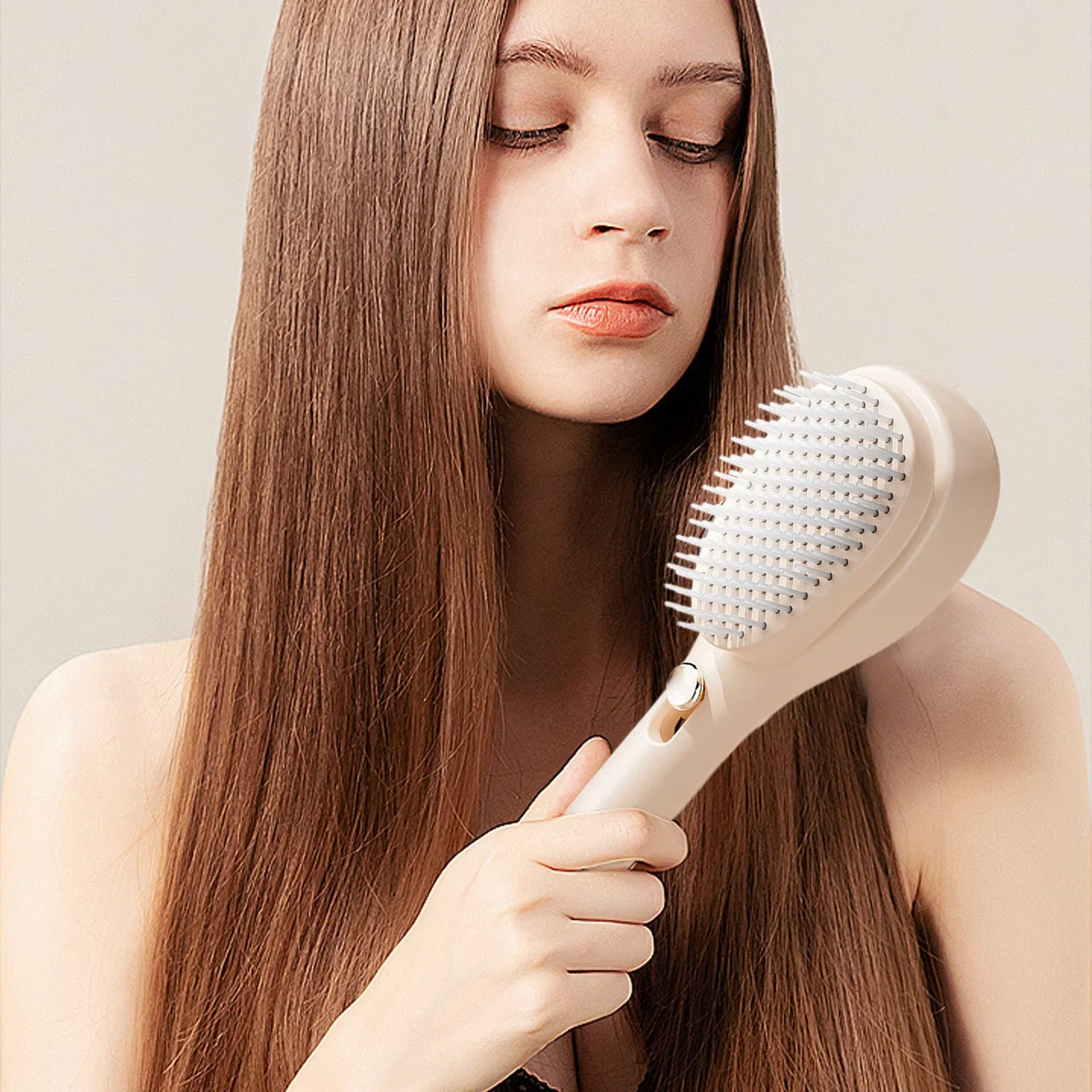 Self-Cleaning Hairbrush and Built-In Scalp Massager - Image 3