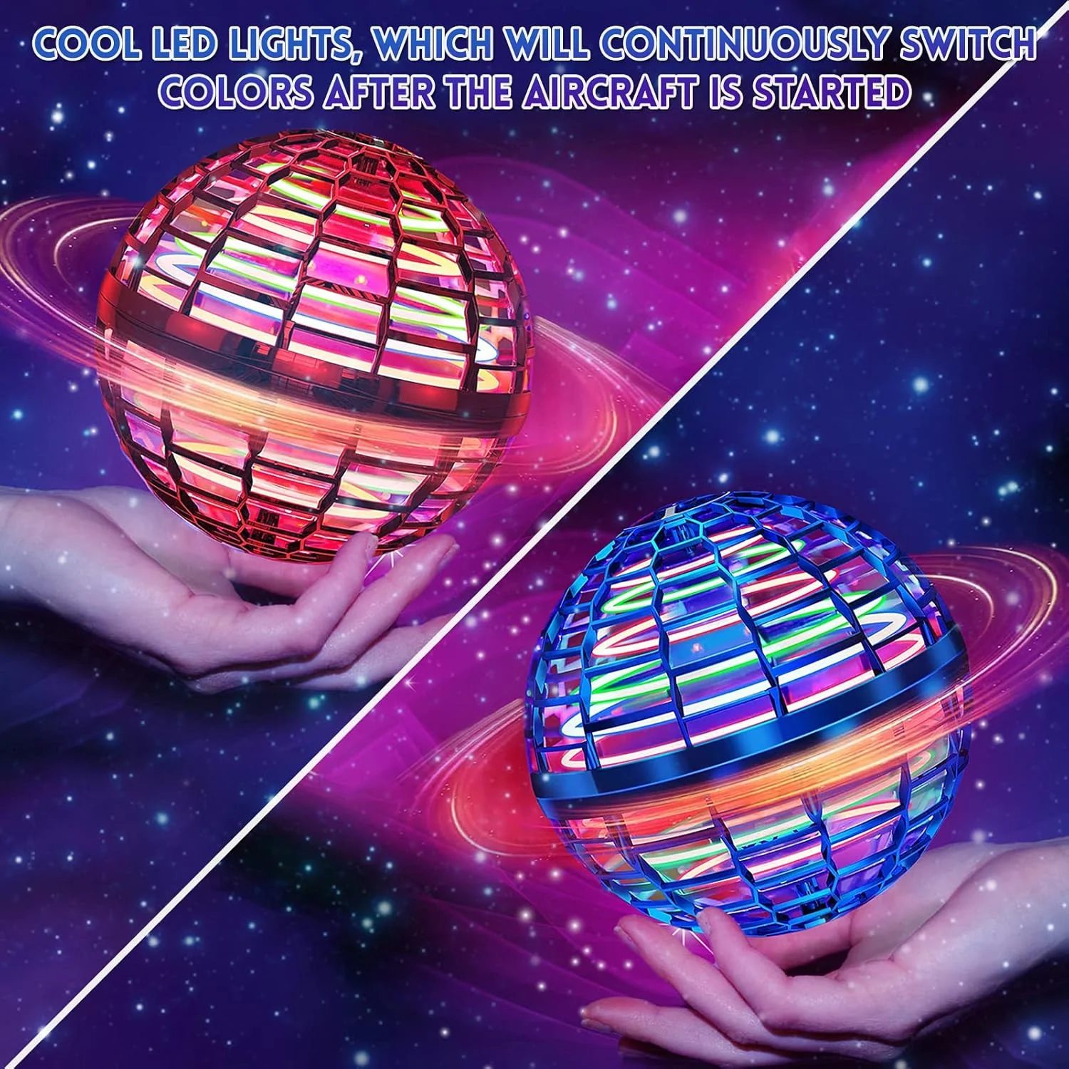 FizzyFlyer™ | 360° LED Flying Ball For Kids - Image 3