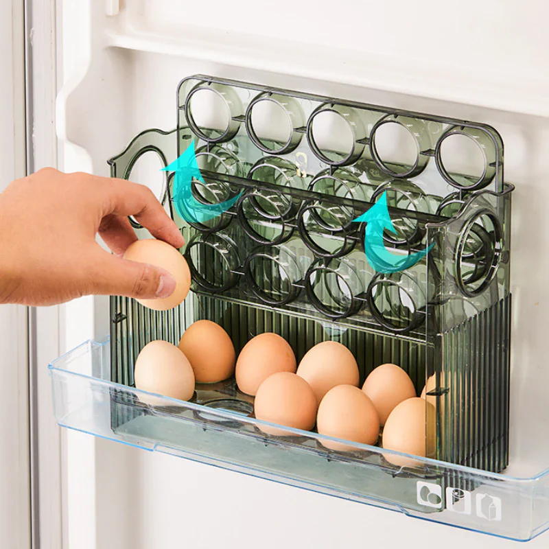 Flippable Egg Rack | Smart, Space-Saving Storage for Eggs | Stores 30 Eggs - Image 5