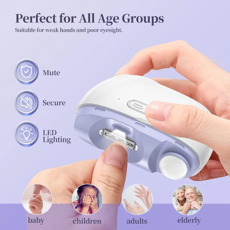 NailPro™ – 3-in-1 Electric Nail Clipper & Polisher with LED Light - Image 7