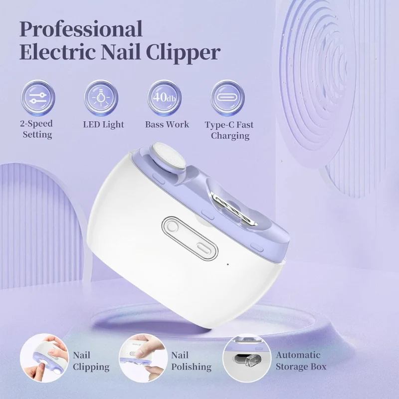NailPro™ – 3-in-1 Electric Nail Clipper & Polisher with LED Light - Image 8