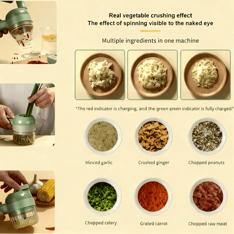 QuickPrep | 4 in 1 Electric Veggie Cutter - Image 4