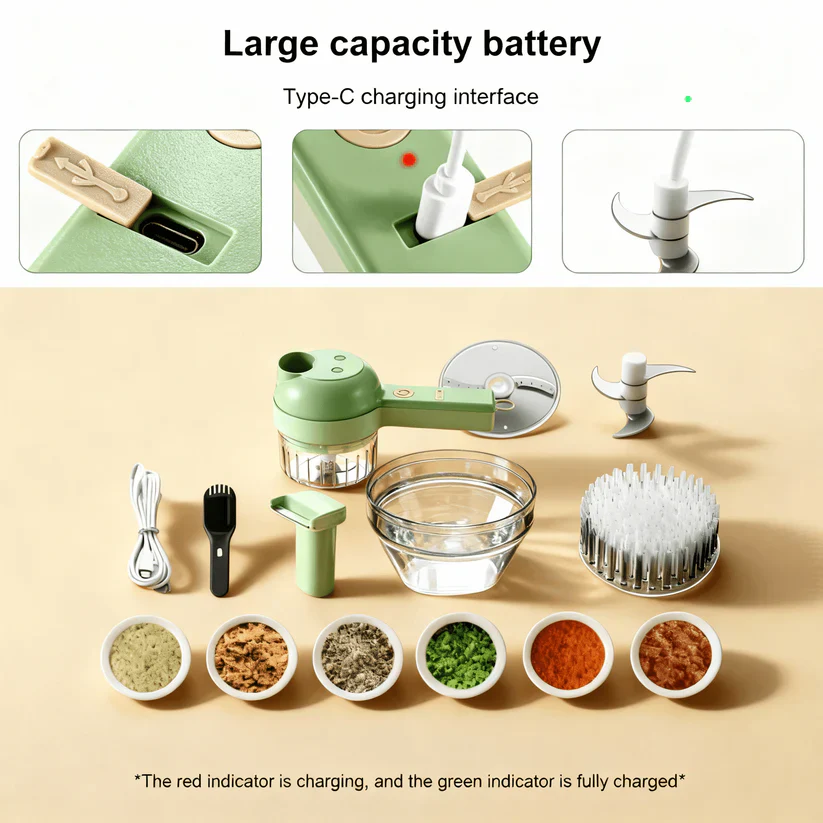 QuickPrep | 4 in 1 Electric Veggie Cutter - Image 5