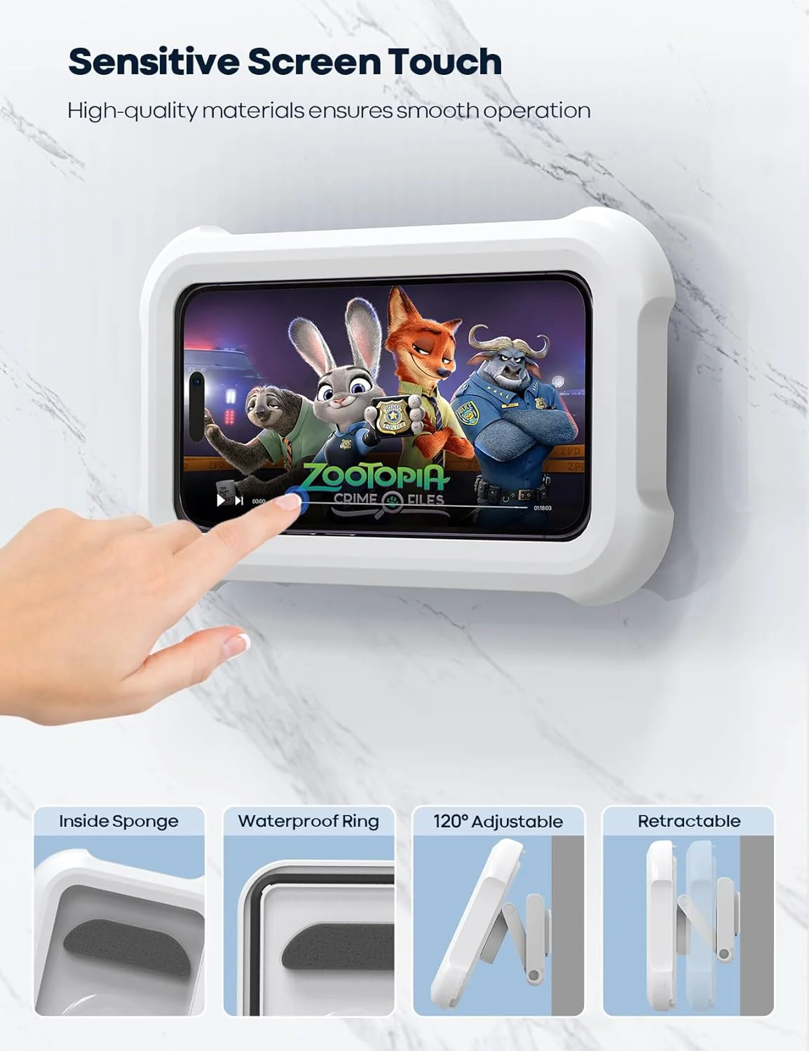 ShowerPod™ | 480° Waterproof Phone Mount for Bathroom - Image 4