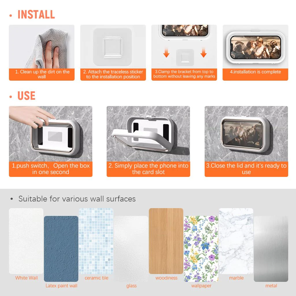 ShowerPod™ | 480° Waterproof Phone Mount for Bathroom - Image 8